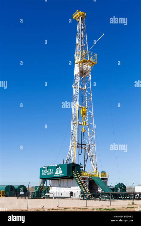 modern oil drilling rig   permian basin petroleum museum midland texas usa stock photo