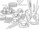 Peralatan Dapur Colorear Vajilla Mewarnai Minum Kitchenware Gratuitos Ayo sketch template