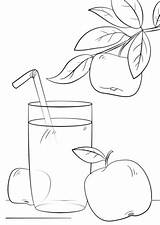Juice Apple Coloring Pages Printable Apples Colouring Drawing Glass Sheets Categories Template sketch template