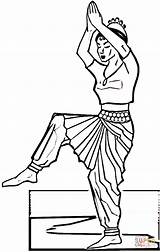 Tanz Ausmalbild Indischer Danza Dancing Indien sketch template