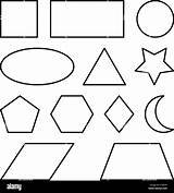 Geometriche Rhombus Hexagon Simbolo Quadrato Ovale Symbol Esagono Cerchio Triangolo Isolati Vettore Rettangolo Icona Vettoriale sketch template