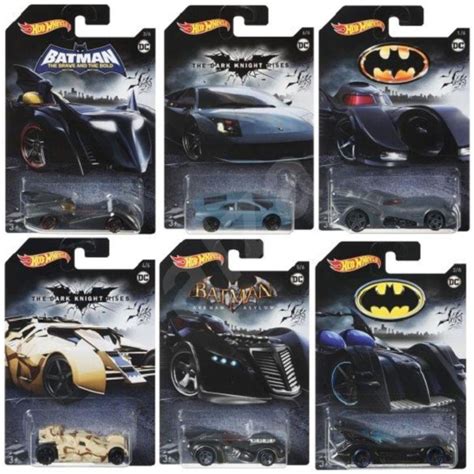 2018 Hot Wheels Batman 6 Car Set Black Card Version