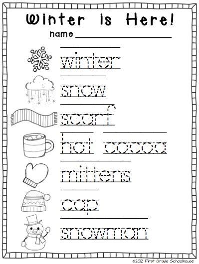 printable winter worksheets  preschool tranell info