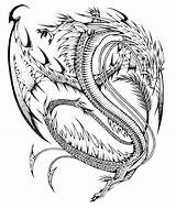 Dragon Coloring Pages Tattoo Realistic Chinese Celtic Printable Tribal Dragons Color Year Neon Hard Fantasy Cool Amazing Sketch Adults Getcolorings sketch template