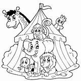 Circus Coloring Pages Animals Carnival Clip Clipart Printable Top Tent Animal Big Preschool Print Kids Sheets Clown Cartoon Books Color sketch template