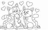 Gatos Enamorados Amistad sketch template
