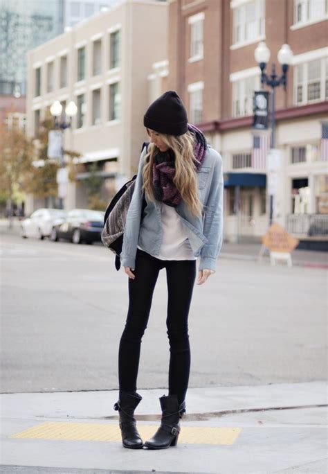 classy outfit idea style with skinny jeans and combat boots