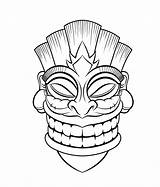 Coloring Tiki Pages Mask Hawaiian Color Kids Print sketch template