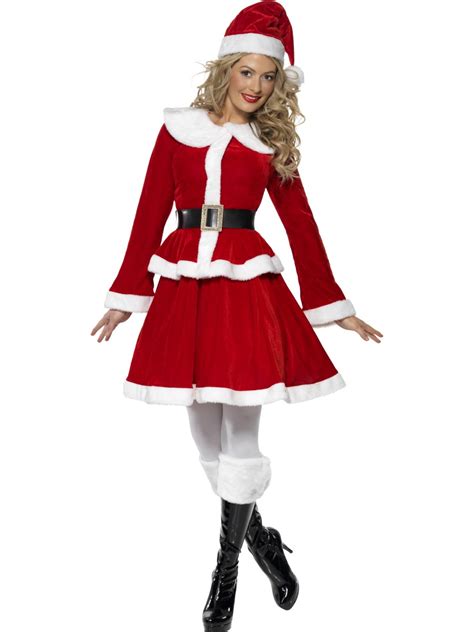 mrs santa claus costume womens miss christmas xmas fancy dress uk 8 22