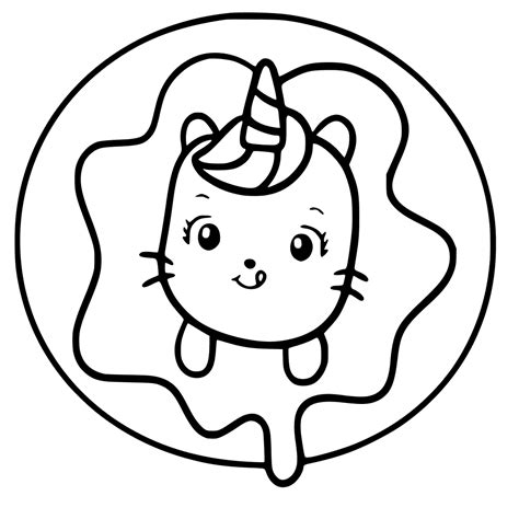 cat unicorn circle coloring page  printable coloring pages