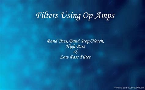electronic filter  pass high pass band pass  band stop