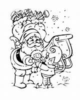 Santa Christmas Elf Claus Coloring Kids Pages Color Print sketch template