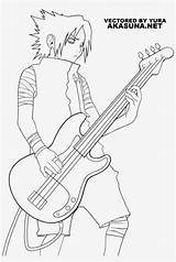 Coloring Naruto Pages Sasuke Popular Guitar sketch template