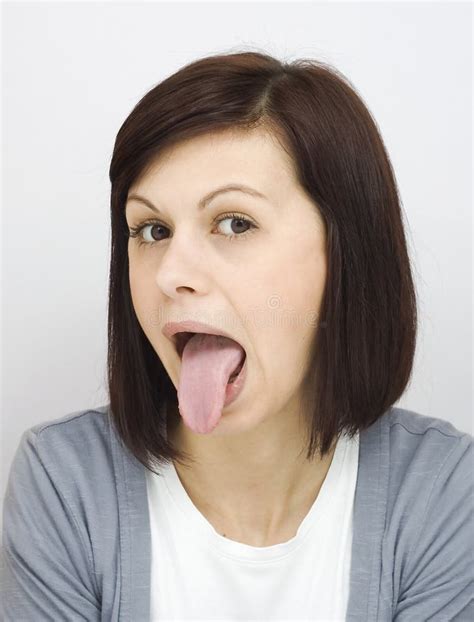 sticking  tongue stock image image  caucasian girl