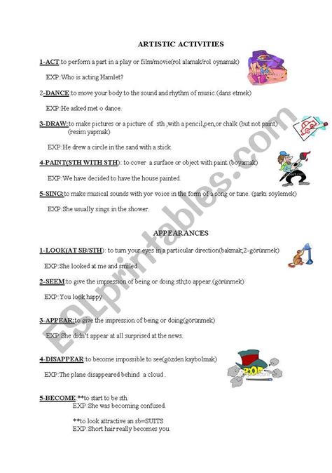 english worksheets verbs