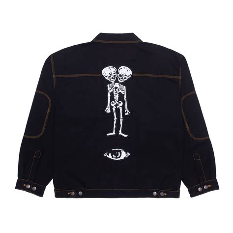 Fucking Awesome Twin Skull Trucker Jacket Black Clothes Jackets