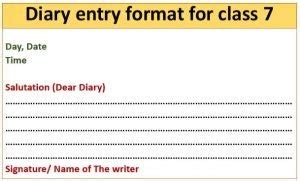 cbse diary entry  class   format worksheet