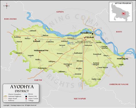 ayodhya district map district map  ayodhya uttar pradesh india