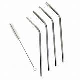 Straws Drinking Stainless Curved Steel 4pcs Metal Tableware Party sketch template