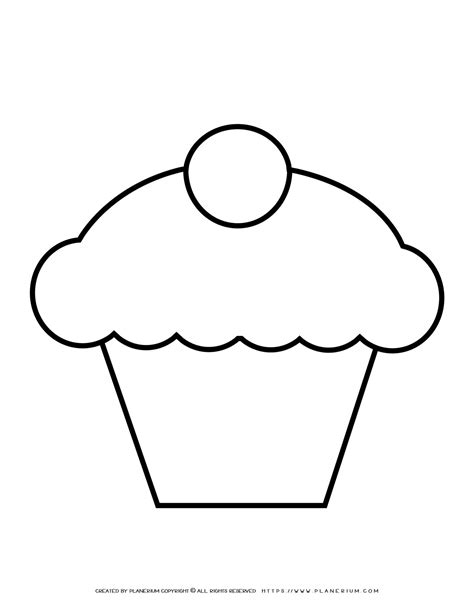 cupcake outline  printable template planerium