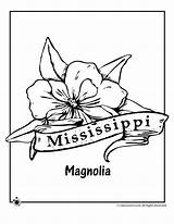 Coloring Pages Mississippi Flower State Kids Tennessee Vols Printable Color Print Flag Tattoos Embroidery Getcolorings sketch template