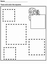 Tracing Square Preschool Pages Shapes Coloring Worksheets Shape Printable Worksheet Preschoolers Squares Kindergarten Kids Activities Activity Print Templates Google Toddler sketch template