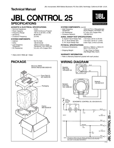 jbl control control  speaker manual