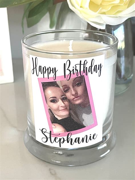 personalized candle personalized photo candle birthday gift etsy