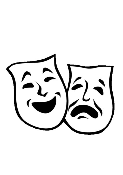 drama masks colouring pages