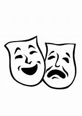Drama Masks Coloring Theatre Pages Face Printable Gif Symbol Helpful Quotes sketch template