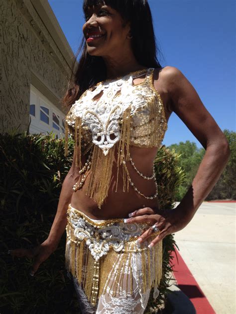 Tribal Fusion Cabaret Burlesque Gold Lace And Pearl Bellydance Bra