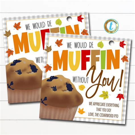 fall muffin gift tags    muffin   tidylady