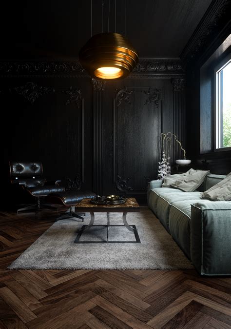 dark moody dramatic dreamy rooms spaces design fireflyfinch