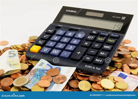 calculator  pile  euros picture image
