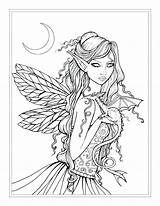 Coloring Pages Fairy Mystical Printable Fantasy Mythical Creatures Adult Realistic Colouring Faerie Mermaid Print Dragon Grayscale Molly Fairies Adults Girl sketch template