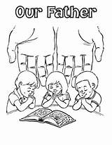 Prayer Coloring Pages Lord Children Printable Kids Praying Father Color Child Drawing Parents Lords Bible Adults Heaven Kjv Who Family sketch template