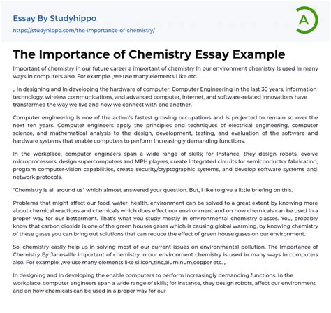 importance  chemistry essay  studyhippocom