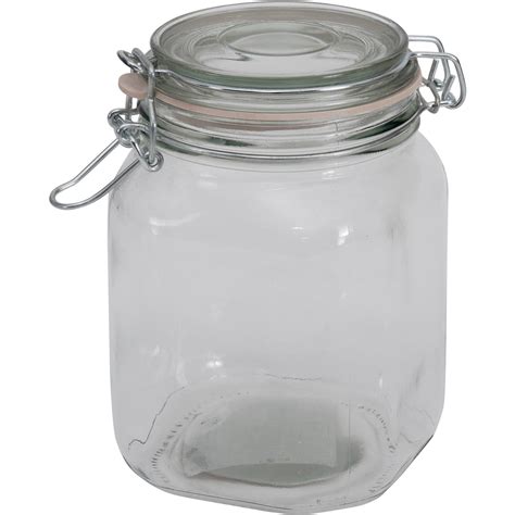 mainstays  oz clear glass jar  clamp lid walmartcom