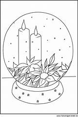 Kerze Malvorlage Ausmalbild Ausmalen Schneekugel Advent Adventszeit Motive Krippe Nikolaus Sankt Weihnachtlich Pinnwand sketch template