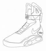 Nike Air Mag Drawing Mags Coloring Shoes Pages Sketch Template sketch template