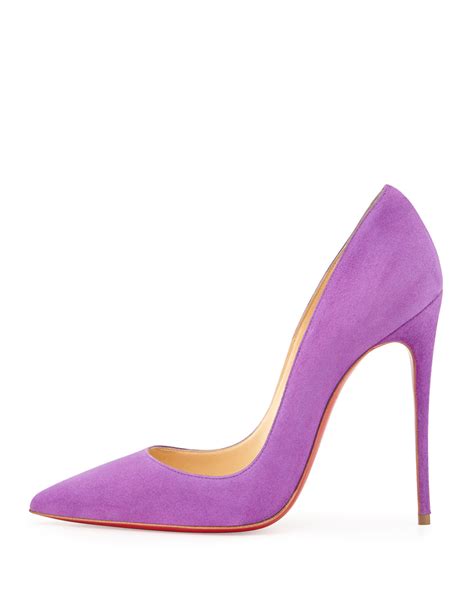 lyst christian louboutin so kate suede red sole pump in