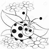 Ladybug Coloring Pages Printable Kids Drawing Bugs Insect Marguerite Daisy Bee Color Print Pagina Madeliefje Cartoon Illustration Fun Drawings 30seconds sketch template