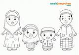 Coloring Muslim Pages Islamic Family Ana Cartoon Clipart Teachers Kids Printable Color Book Template Clip Ramadan Library Papan Pilih Pdf sketch template