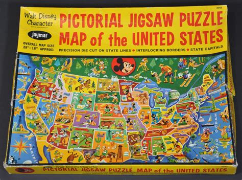 walt disney character pictorial map   united states curtis wright maps
