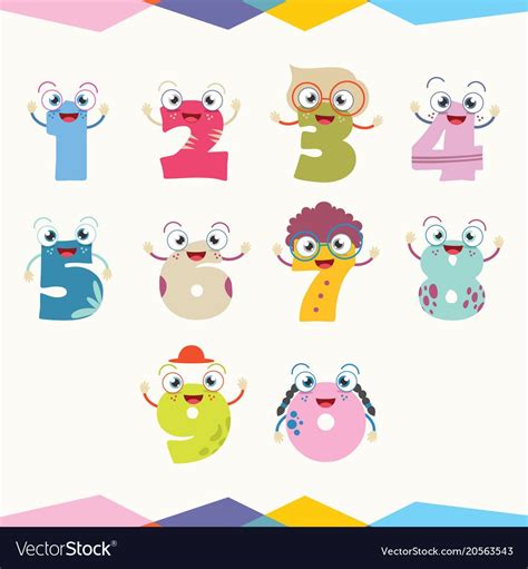 cartoon numbers    preview  high quality adobe illustrator ai eps   high