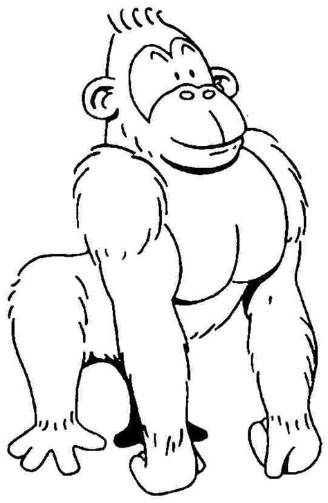 drawings gorilla animals printable coloring pages