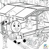 Coloring Pages Thomas Halloween Printable Truck Train Tank Tonka Engine Station Kids Drawing Tunnel Toy Loader Color Garbage Friends Clipart sketch template