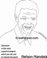 Mandela Nelson Coloring Poster South Africa Color President Pages Inspirational sketch template