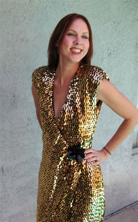 vintage  disco fever gold sequin wrap dress studio  etsy sequin wrap dress dresses
