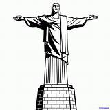 Redeemer Redentor Outline Desenhar Janeiro Colorir Jesus Corcovado Estatua Redempteur Dibujar Realista Vinilo Fáceis Dragoart sketch template